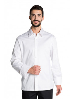 Veste chemise de cuisine blanche confort stretch Chef Look - MyLookPro