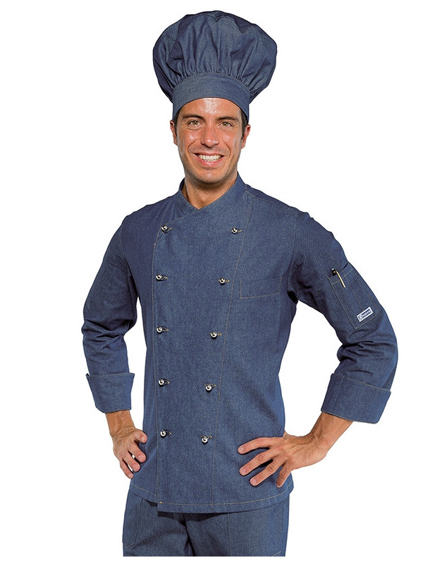 Pantalon de cuisine homme imprimé vichy bleu et blanc - Pantalons de Cuisine  
